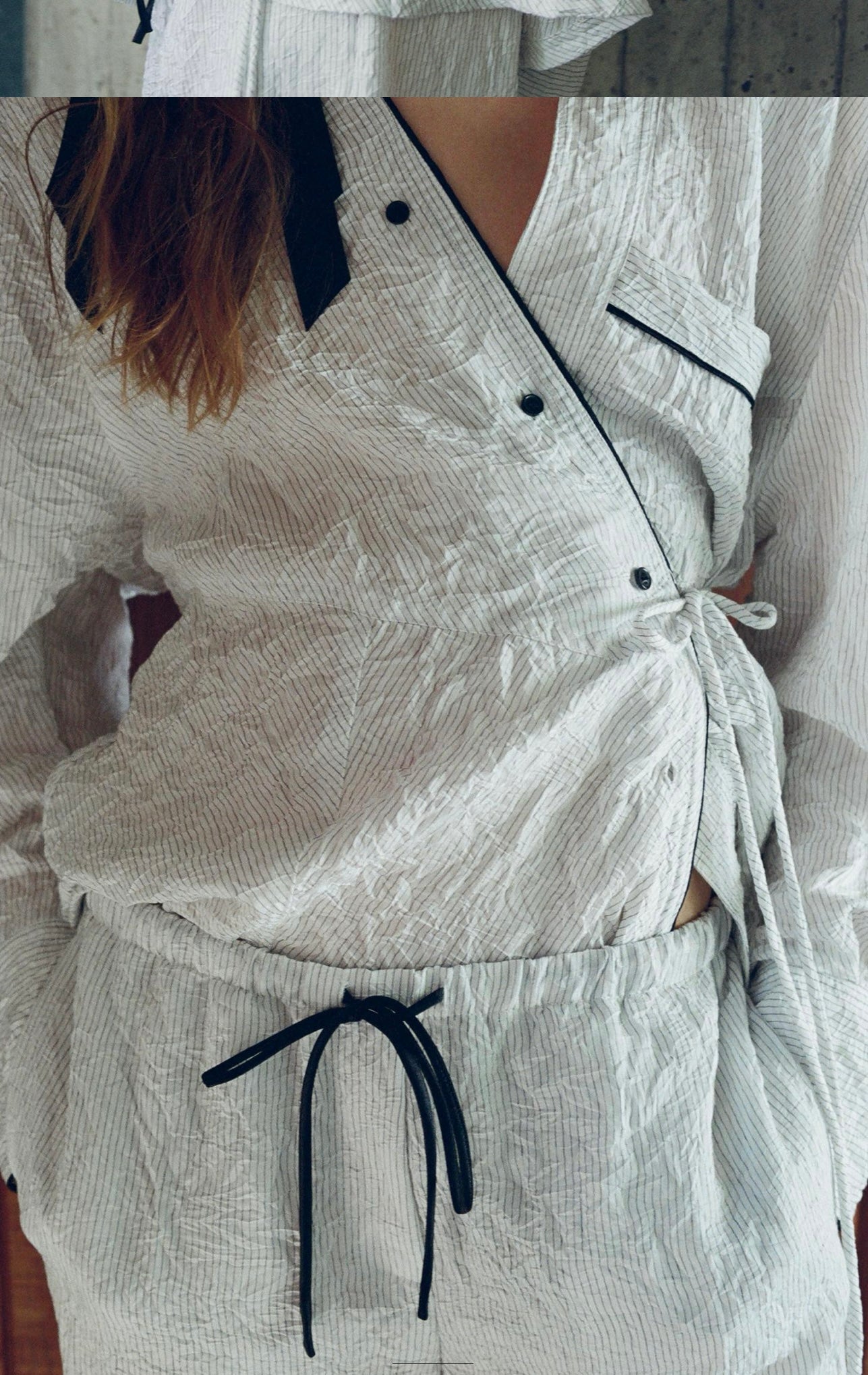 "Minimalist Crinkled White Lounge Set"