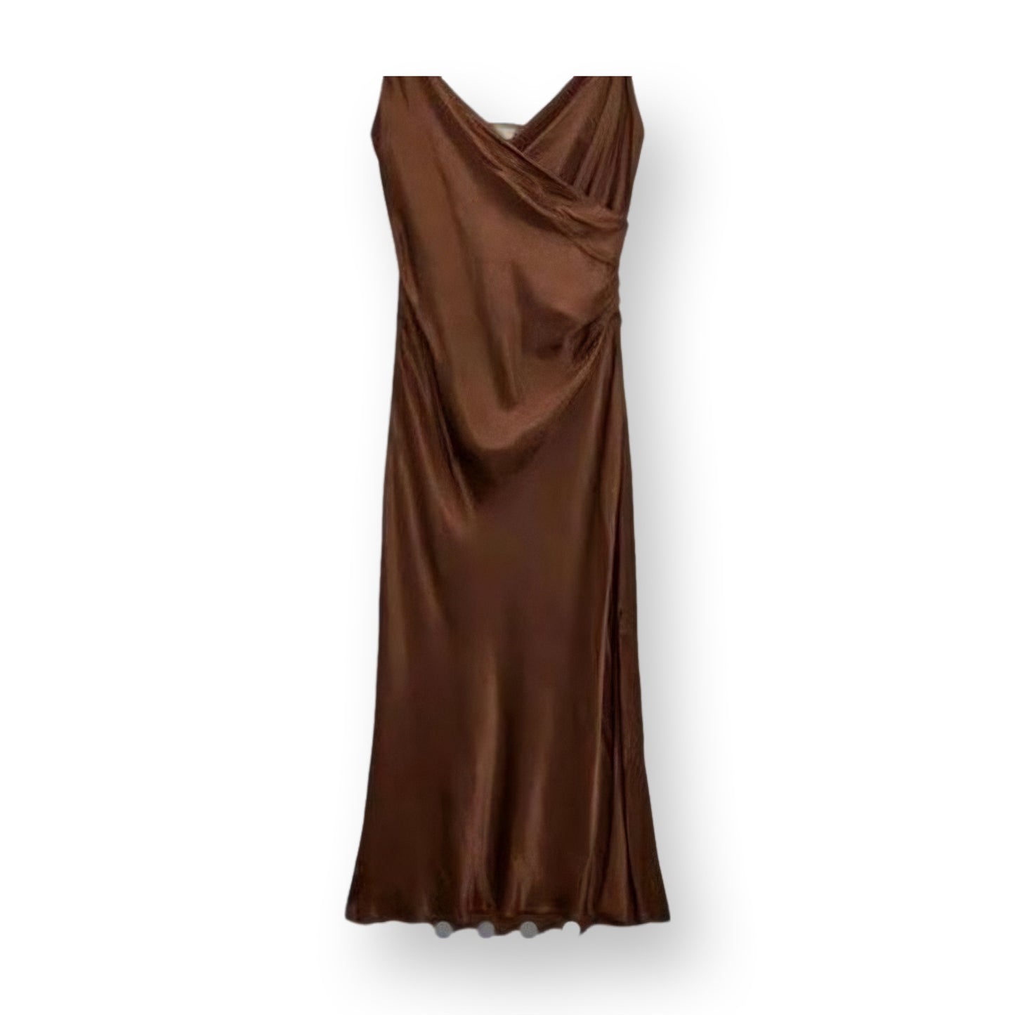 “Elegant Cowl Neck Silk Maxi Dress”