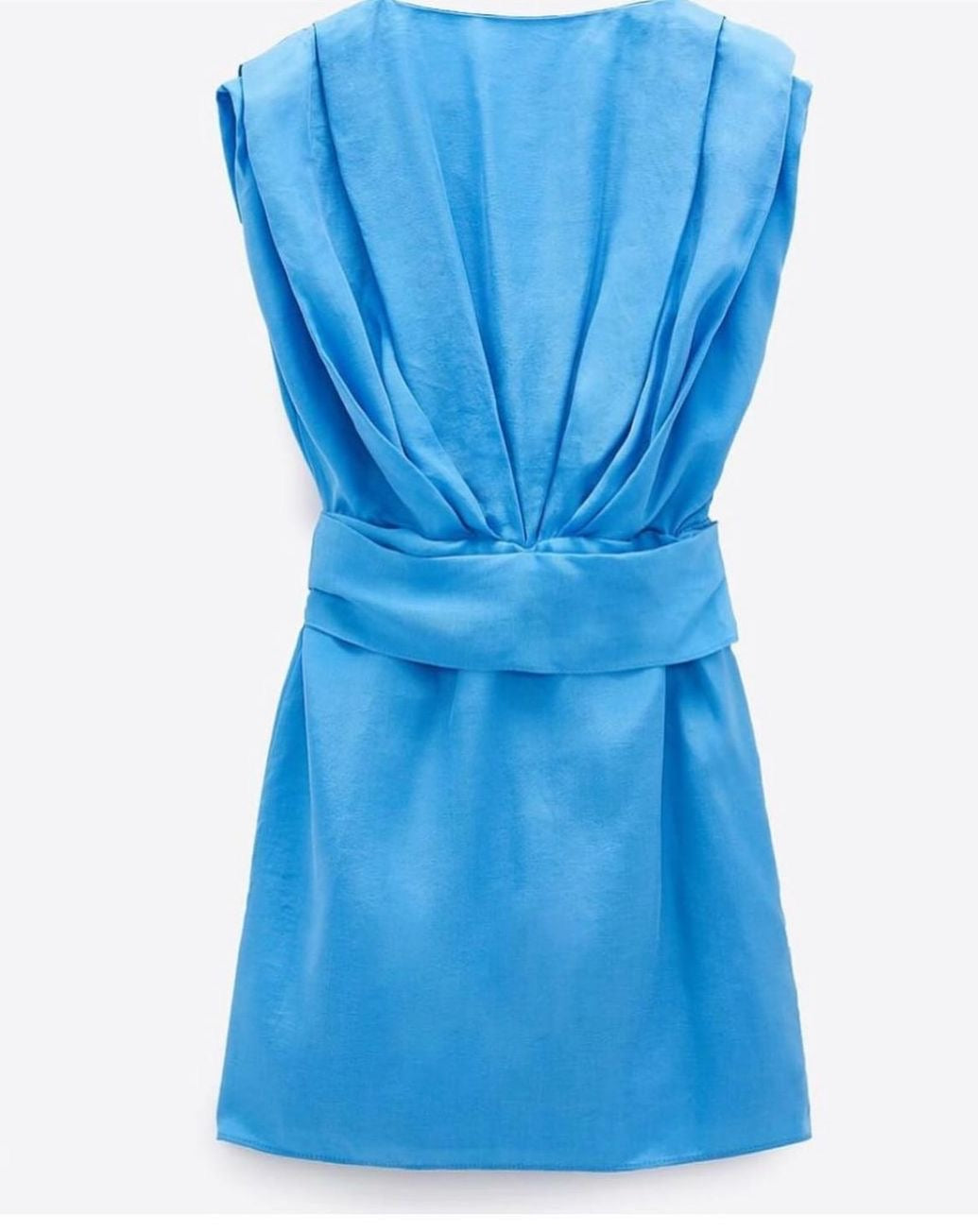 ’Blue Draped Wrap Dress’ - M - ZARA