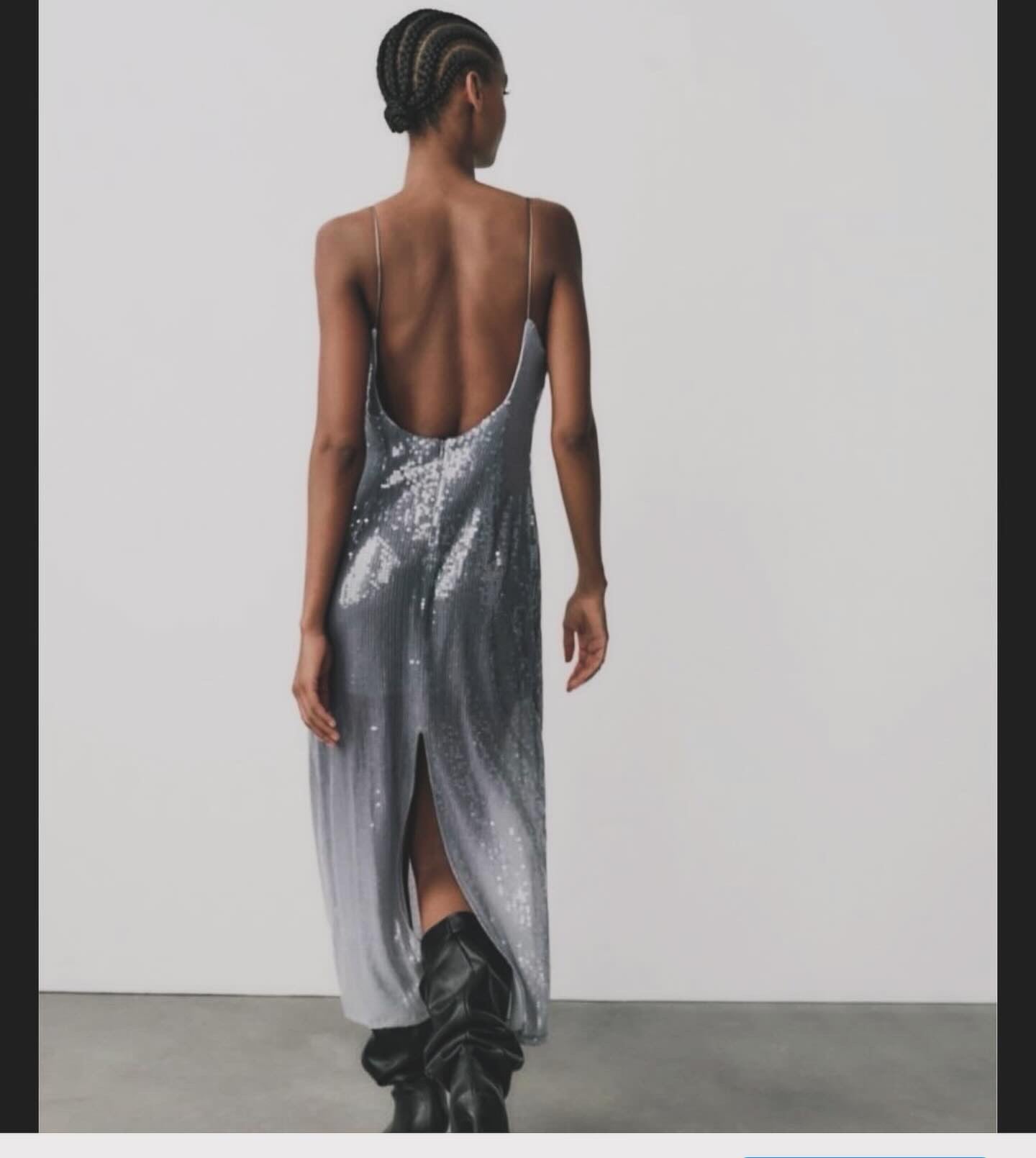 Shimmering Silver Dress with Thin Straps