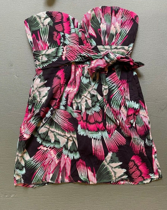 Tropical Strapless Mini Dress