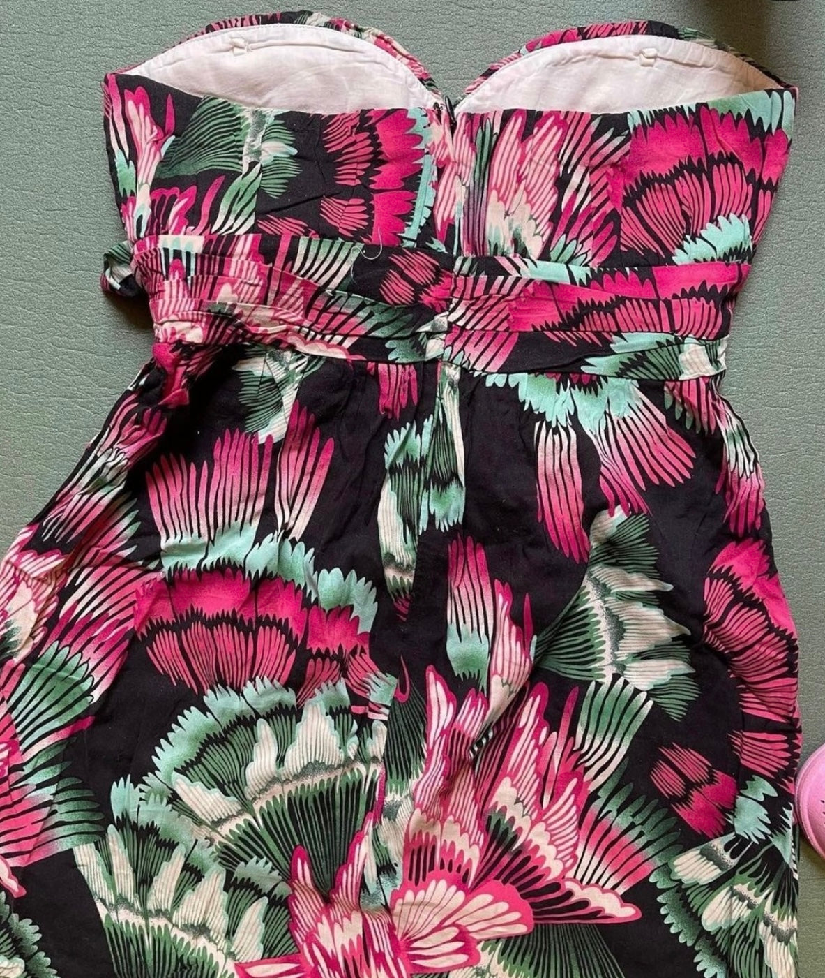 Tropical Strapless Mini Dress