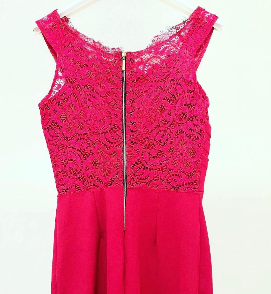 Lace-Top Burgundy Sheath Dress