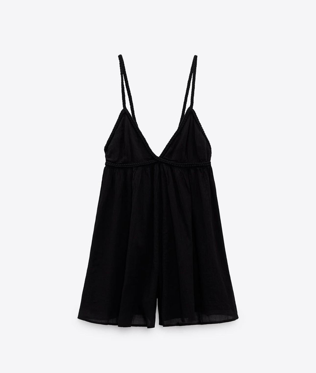 Chic Black Romper with Delicate Straps